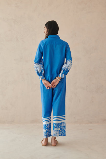 Glide Blue Placement Border Pants