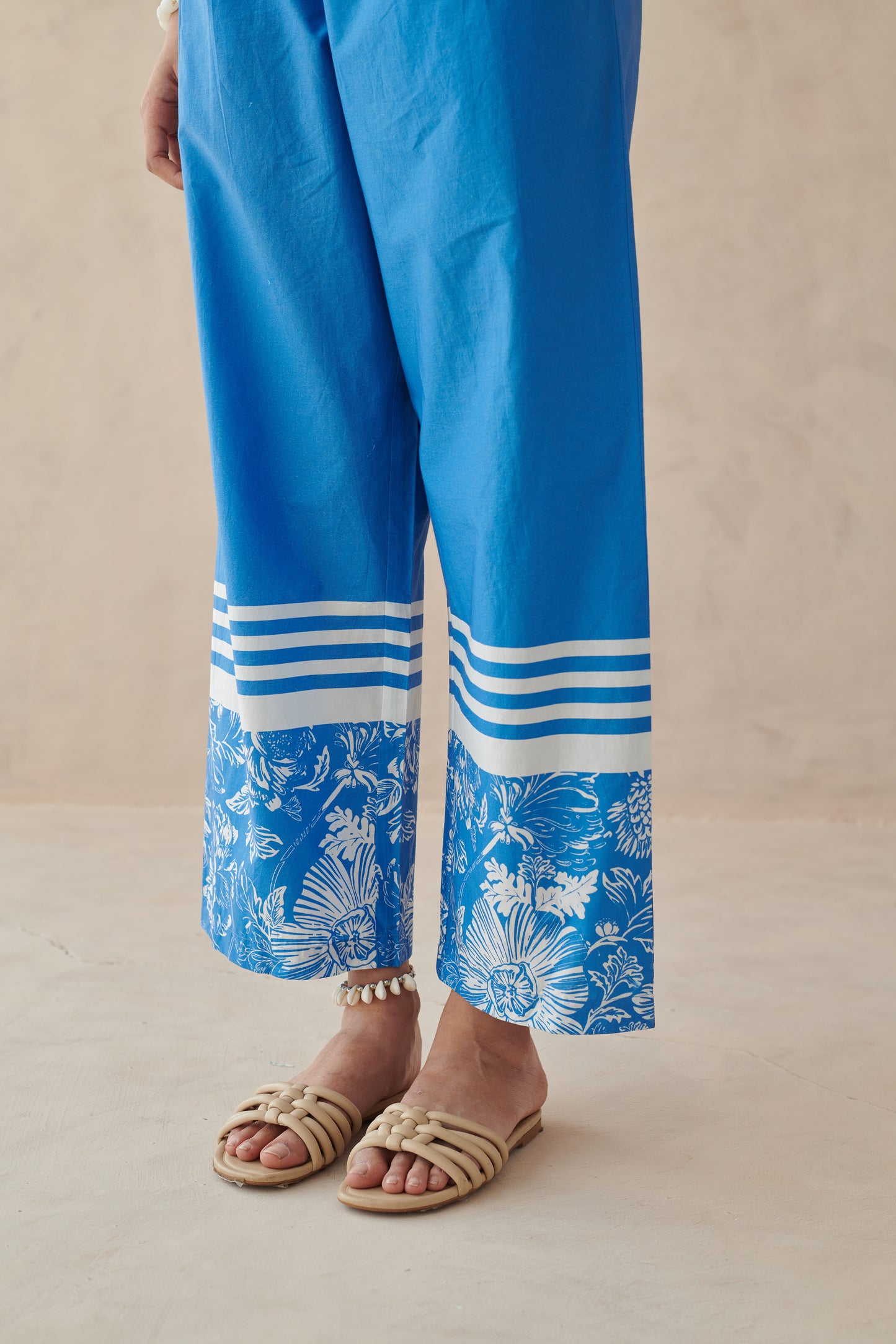 Glide Blue Placement Border Pants