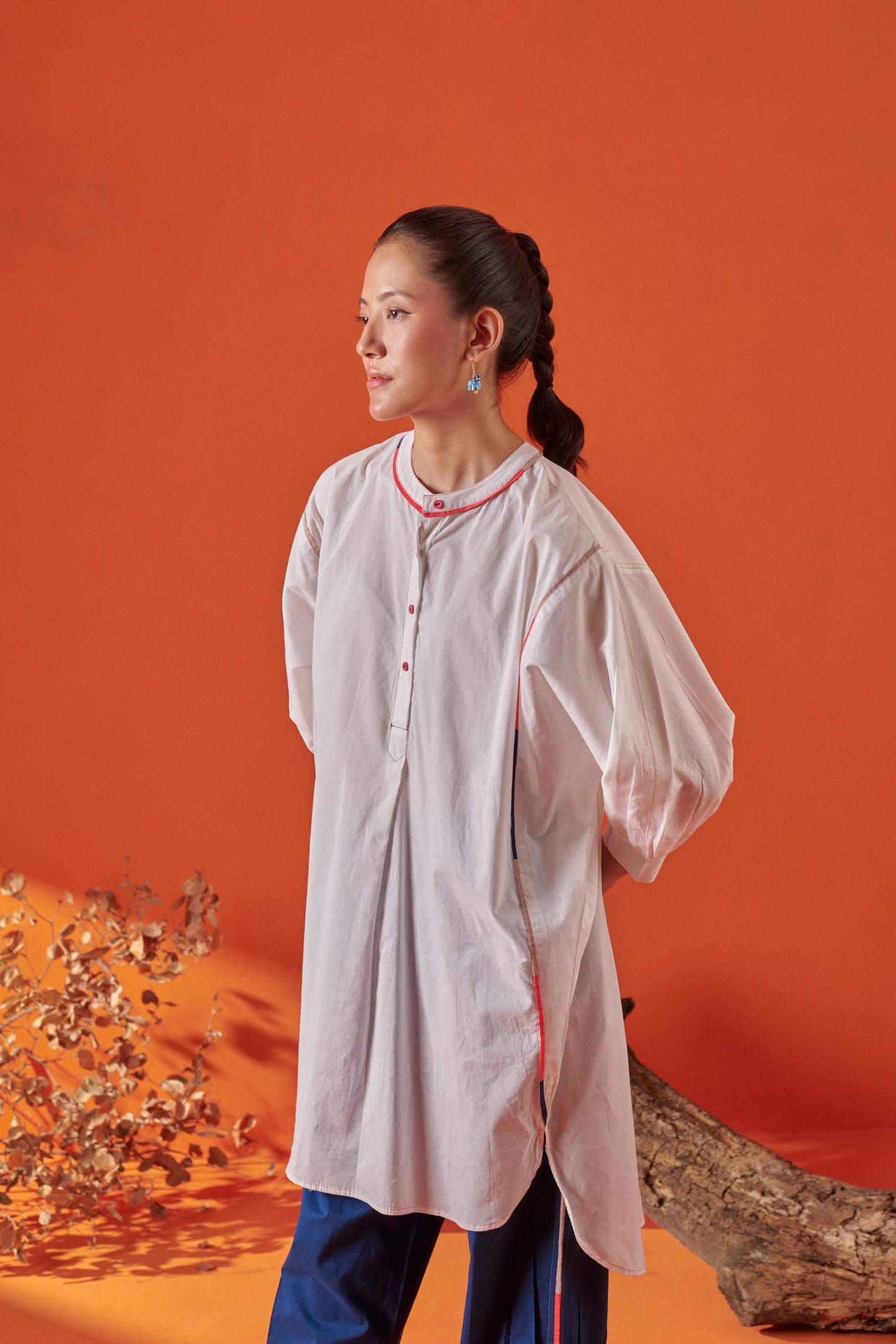 Bella White Asymmetric Tunic