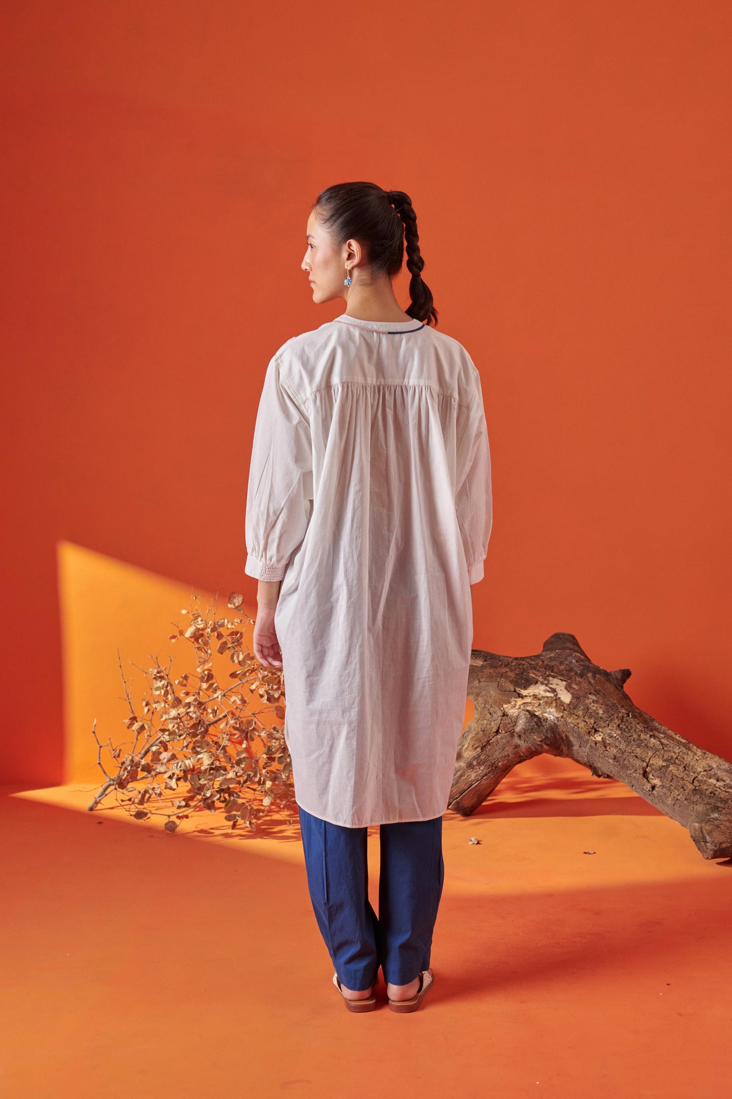 Bella White Asymmetric Tunic