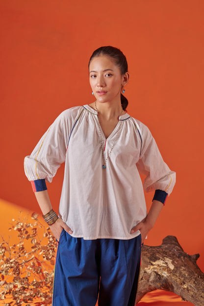 Plush White Raglan Sleeve Top