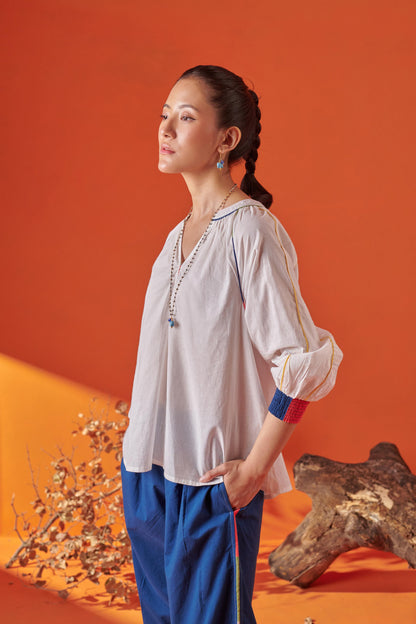 Plush White Raglan Sleeve Top