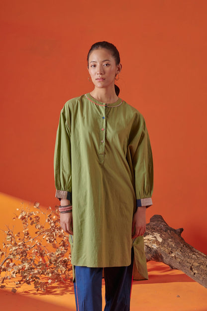 Bella Green Asymmetric Tunic