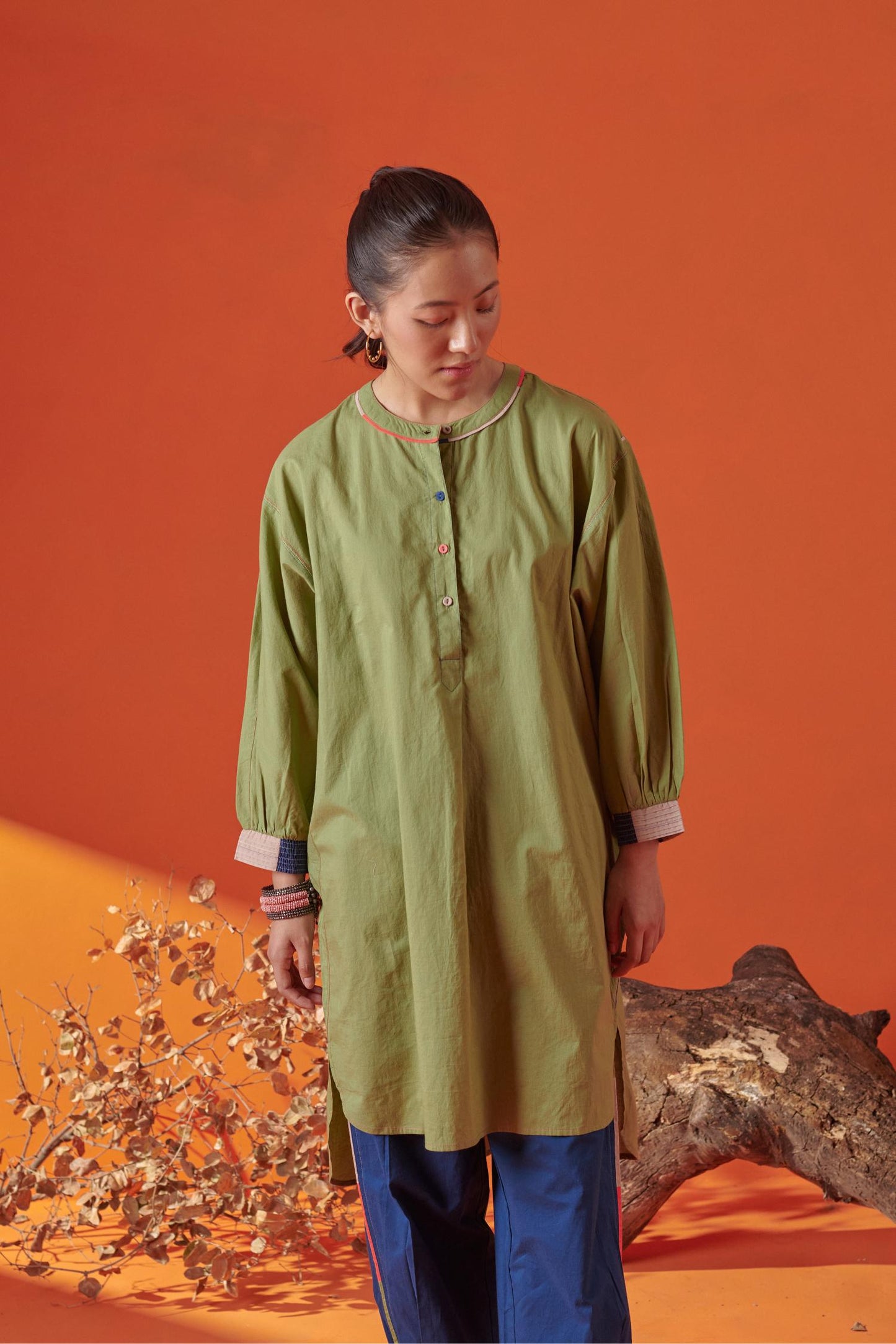 Bella Green Asymmetric Tunic