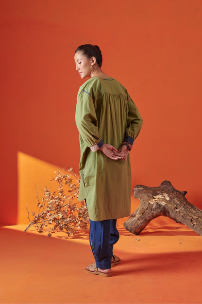 Bella Green Asymmetric Tunic