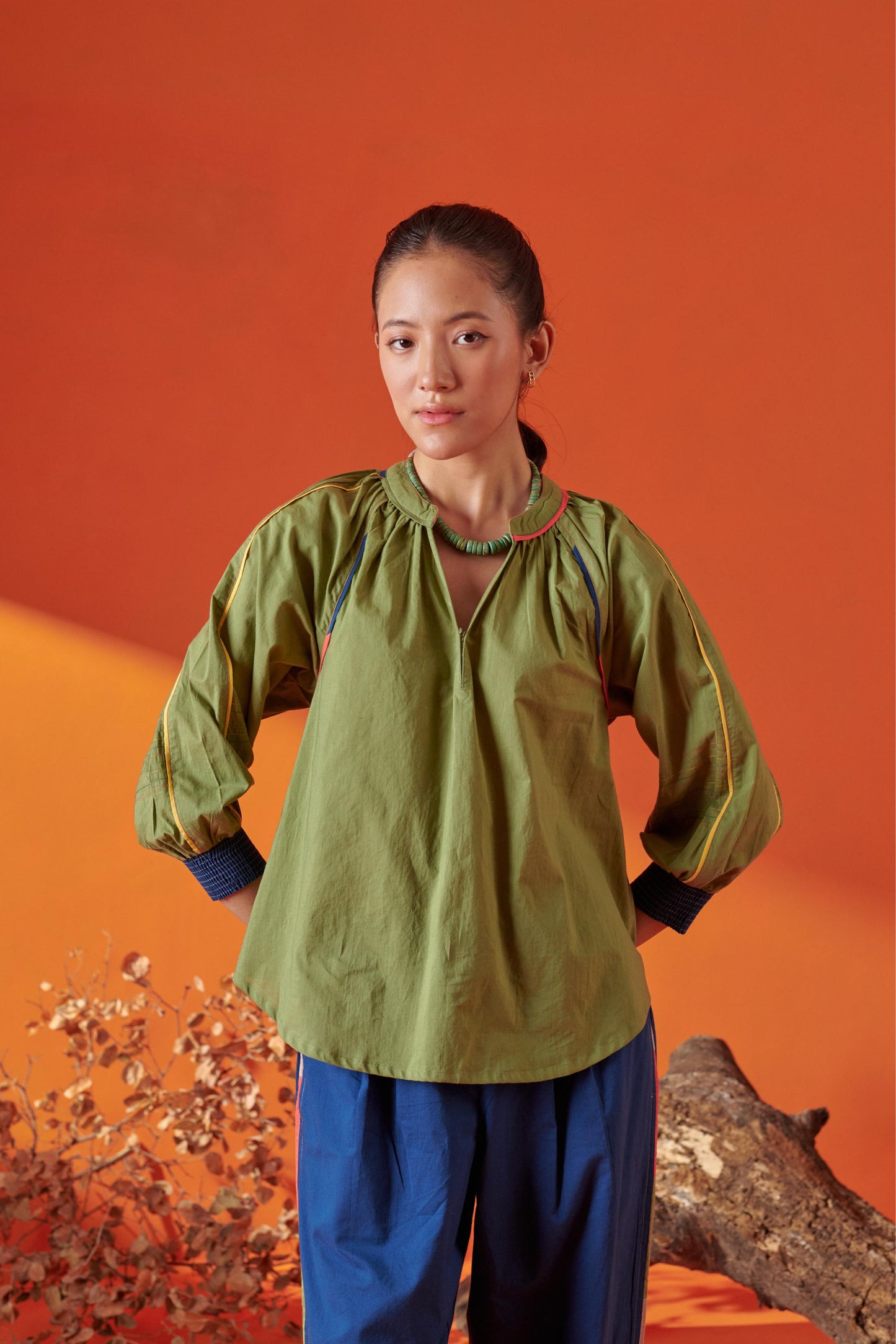 Plush Green Raglan Sleeve Top
