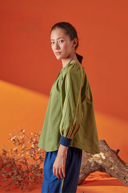 Plush Green Raglan Sleeve Top