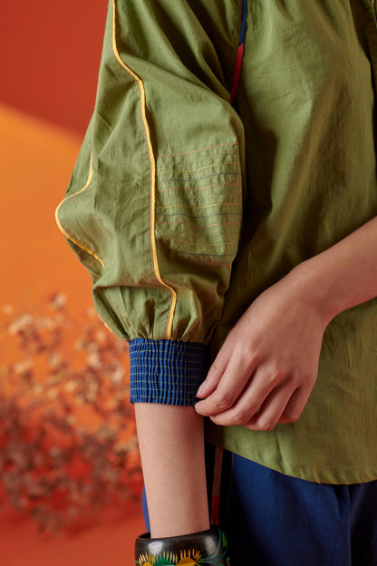 Plush Green Raglan Sleeve Top