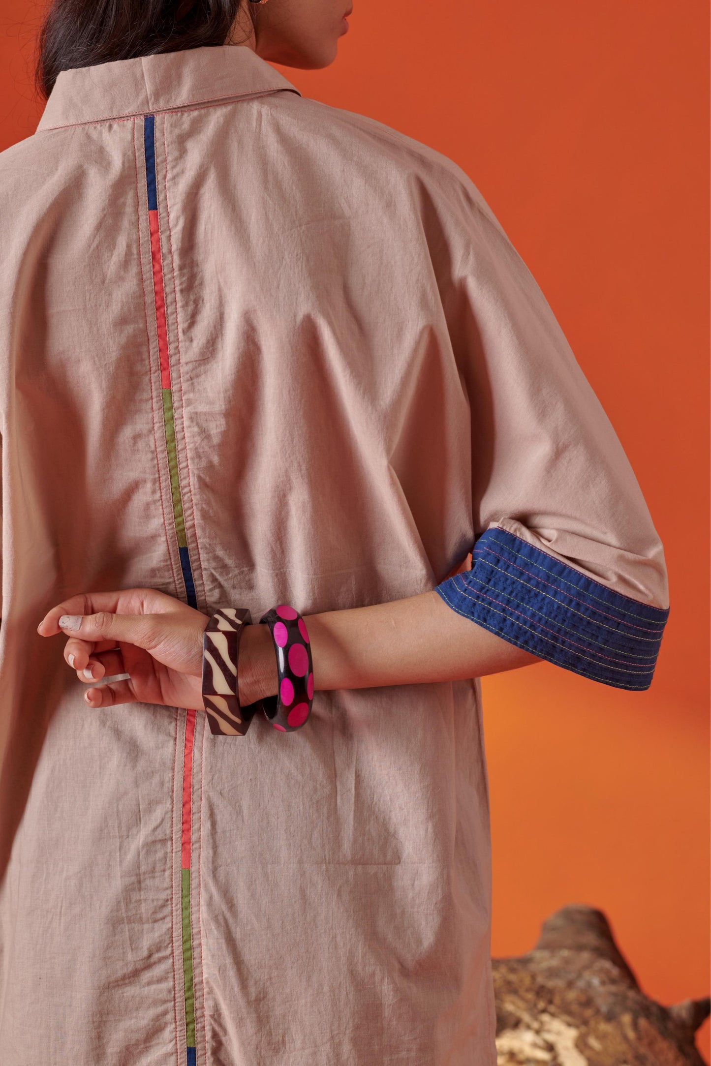 Arlo Beige Drop Shoulder Long Shirt