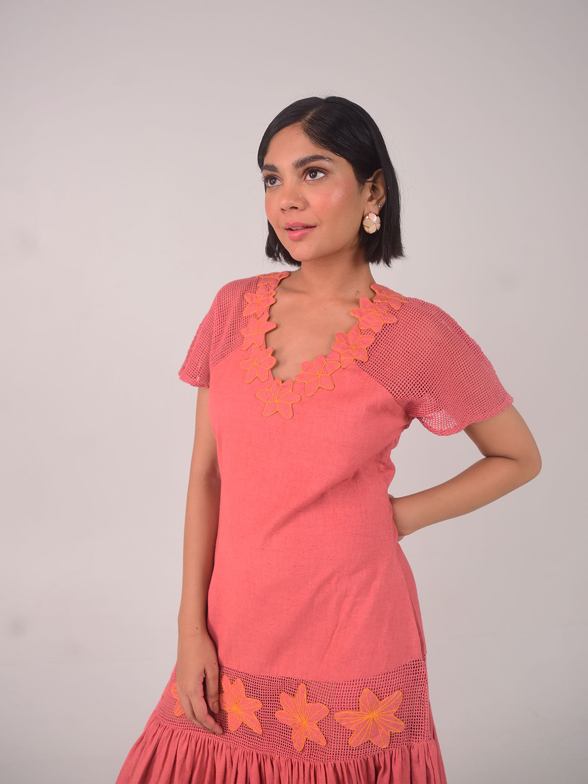 Stacy Embroidered Applique Dress