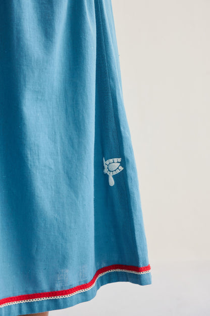The Azure Handwoven Kala Cotton Maxi Dress