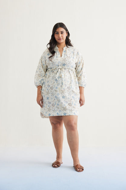 The Marine Handspun Handwoven Organic Cotton Short Dress