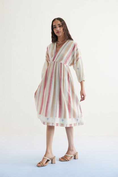 The Reef Shore Handwoven Kala Cotton Midi Dress