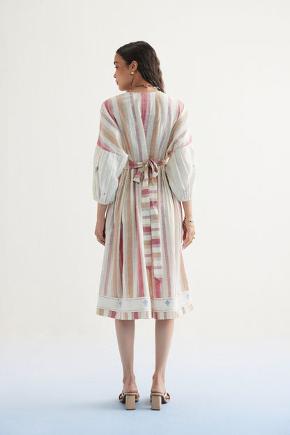 The Reef Shore Handwoven Kala Cotton Midi Dress