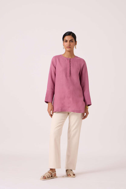 Macondo Lilac Linen Top