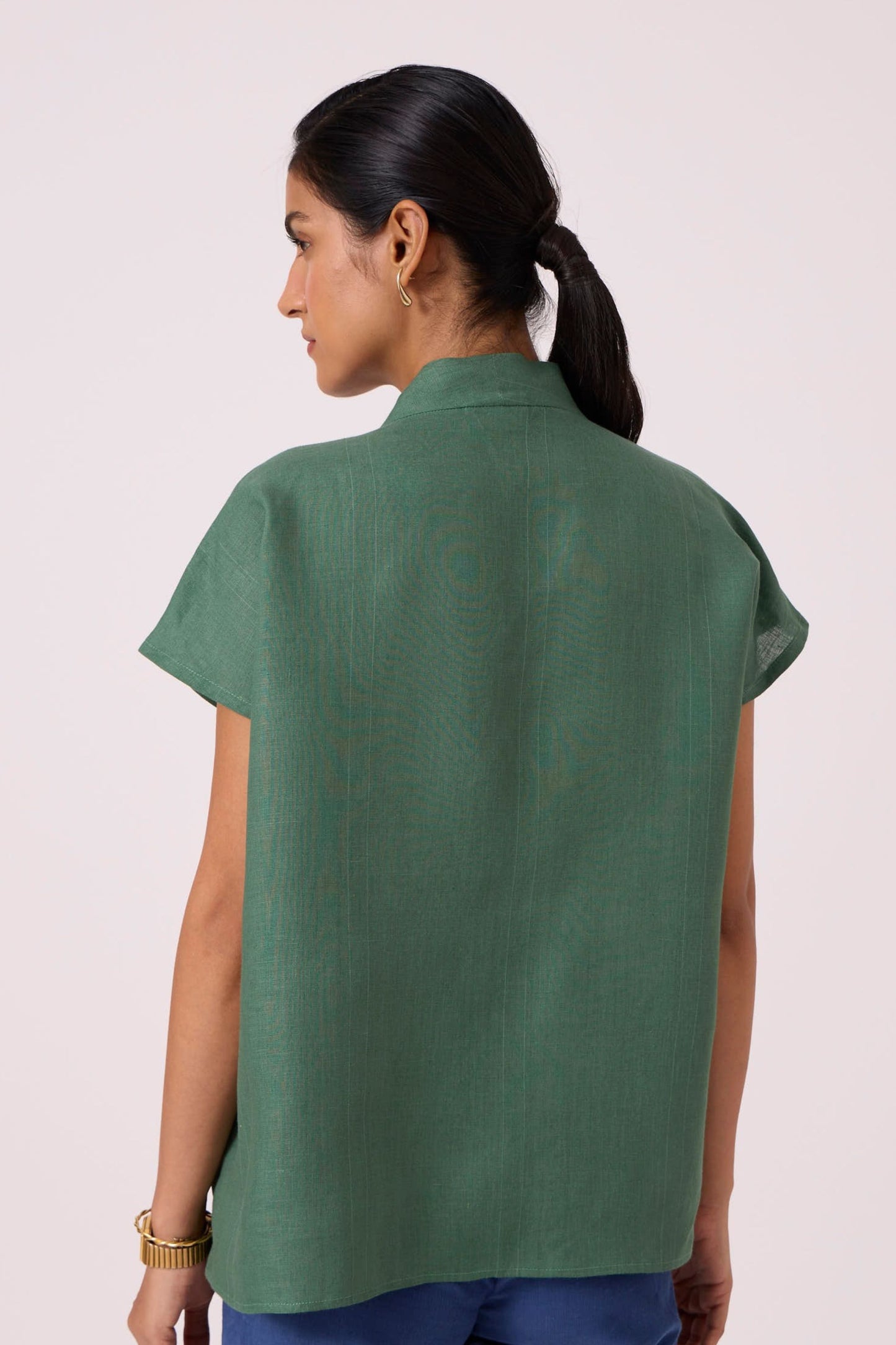 Orion Green Linen Top