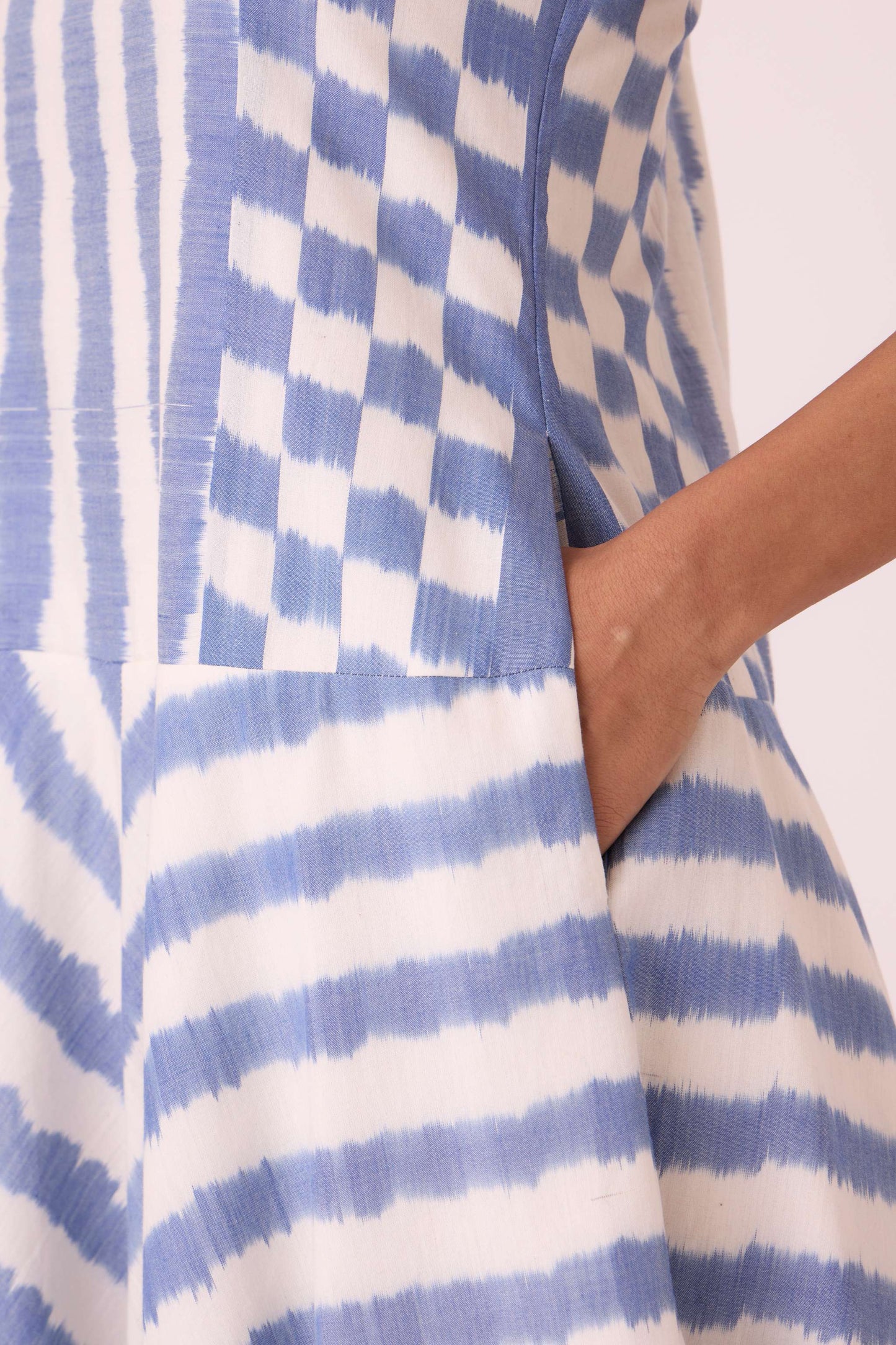 Myshkin Blue Striped Ikat Dress