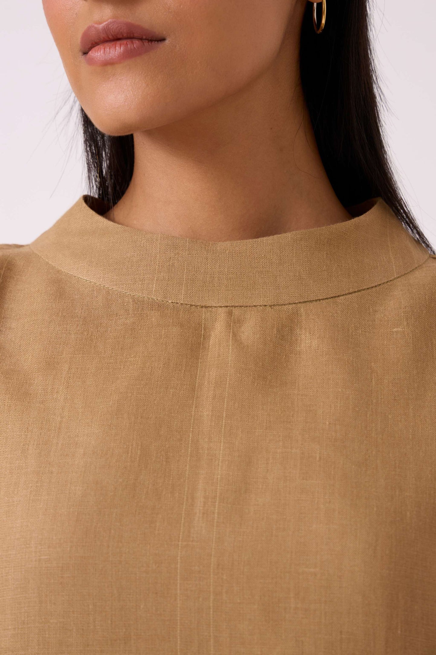 Bertie Tan Linen Top
