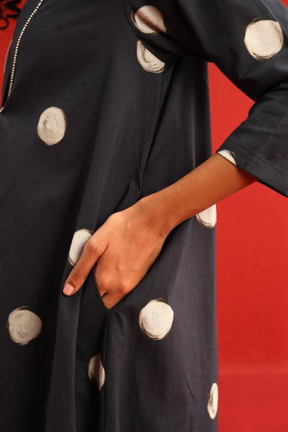 Polka A-line Kurta Set