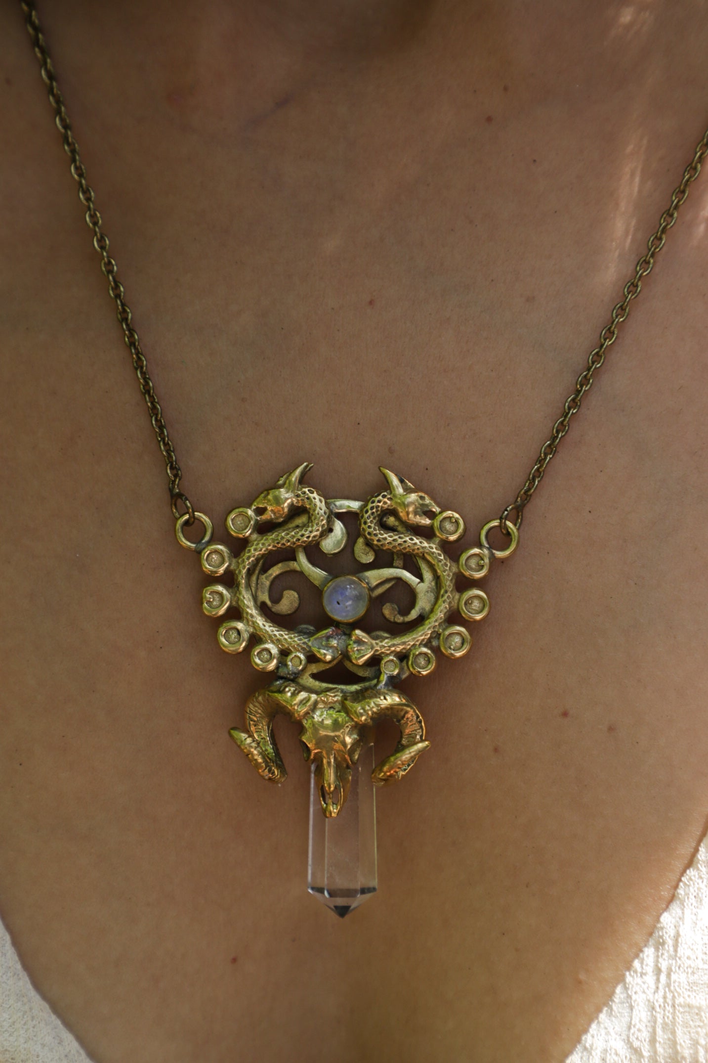 Rising Dragon Clear Quartz Necklace