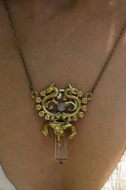 Rising Dragon Clear Quartz Necklace