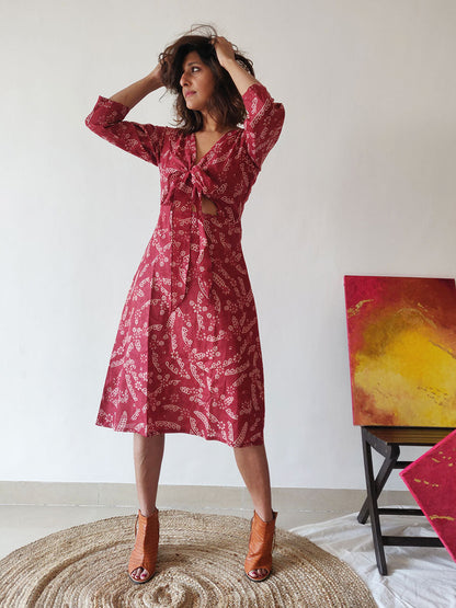 Plum Tie-up Dress - WhySoBlue