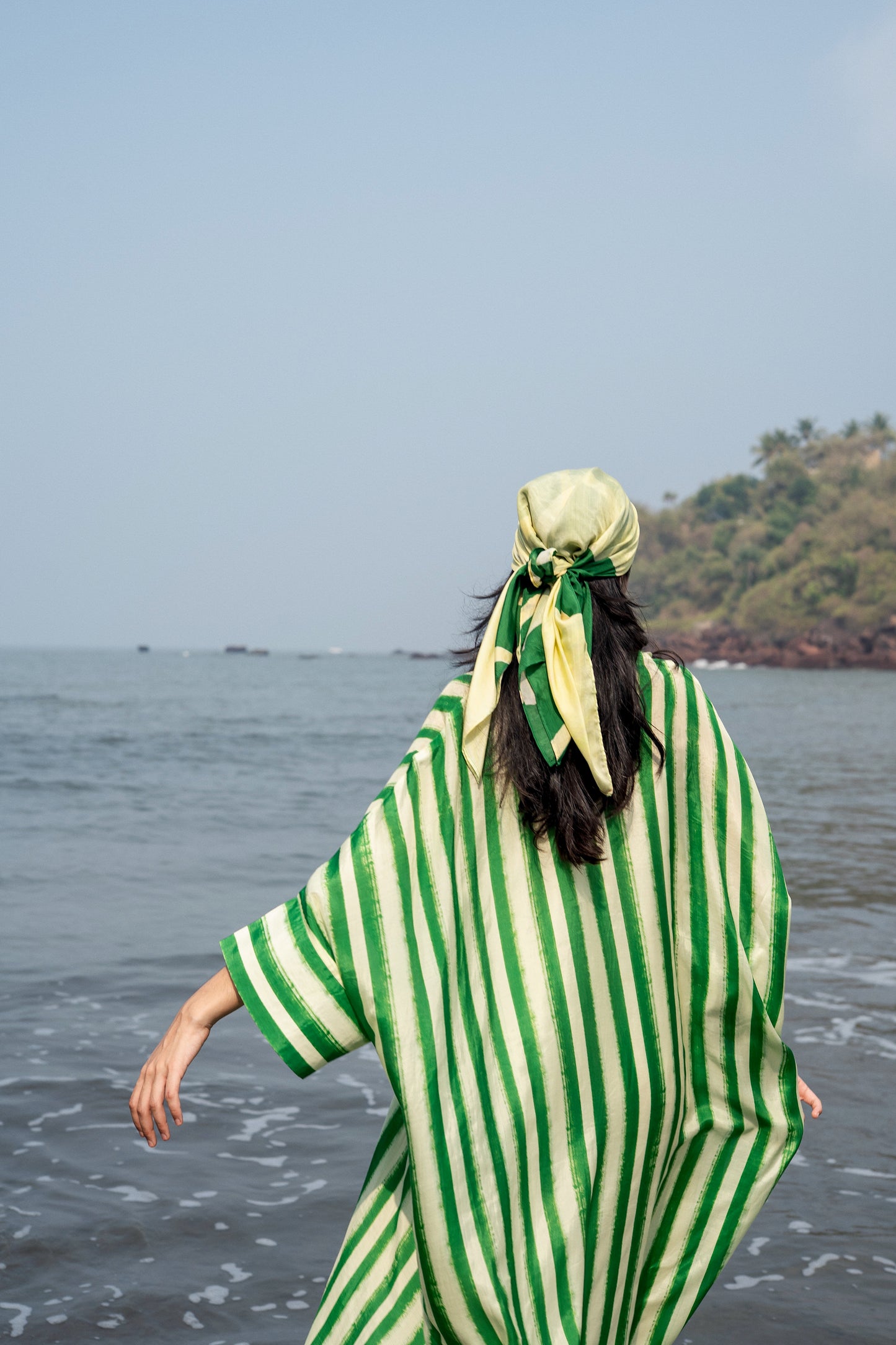 Angela Stripe Kaftan (Green Stripes)