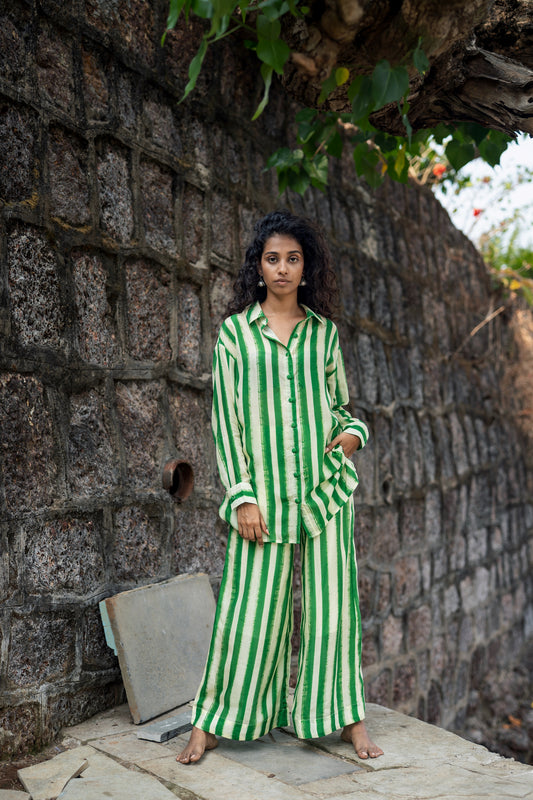 Maria Shirt (Green Stripes)