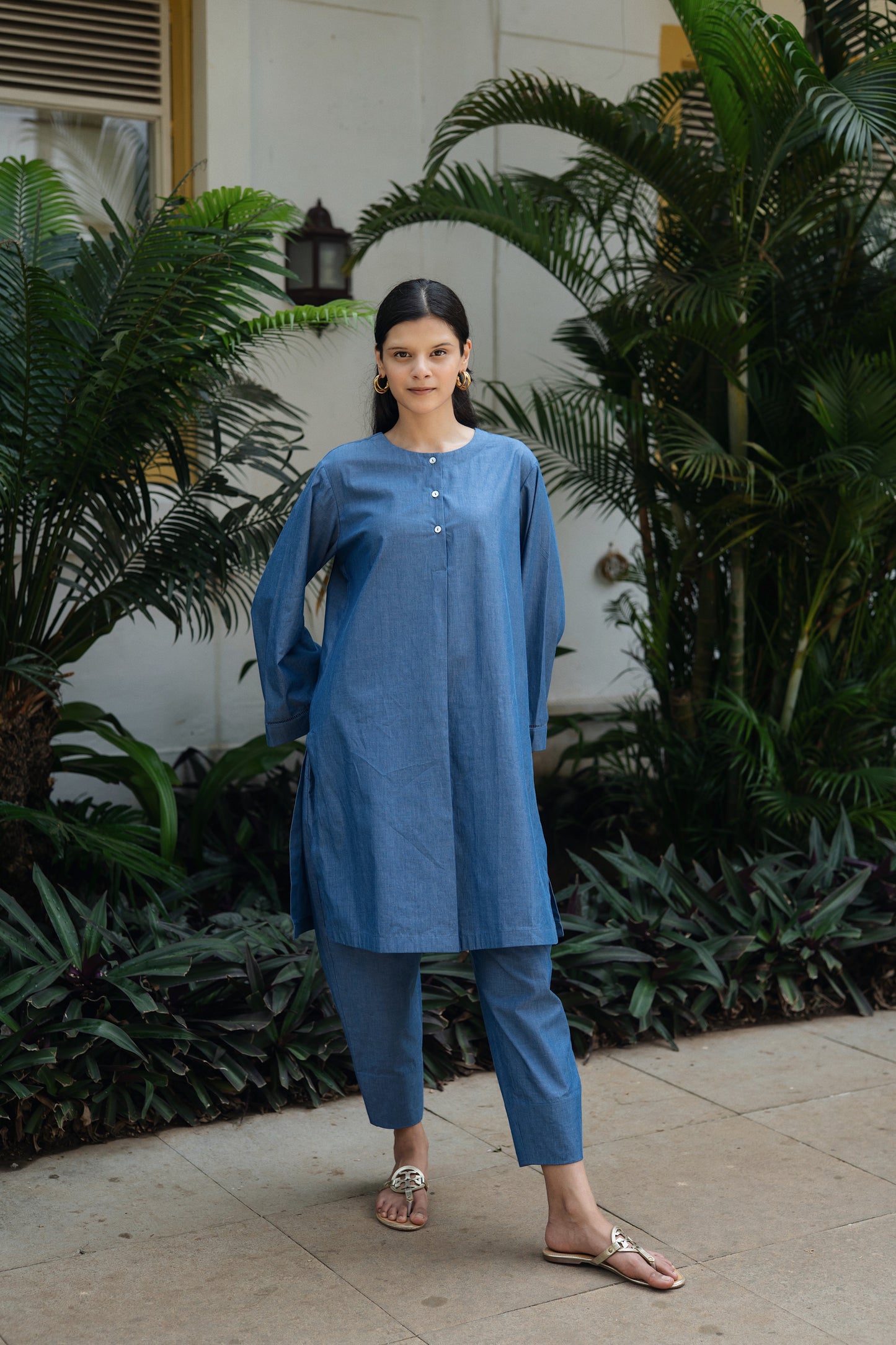 Iris Kurta Set (Denim Blue)