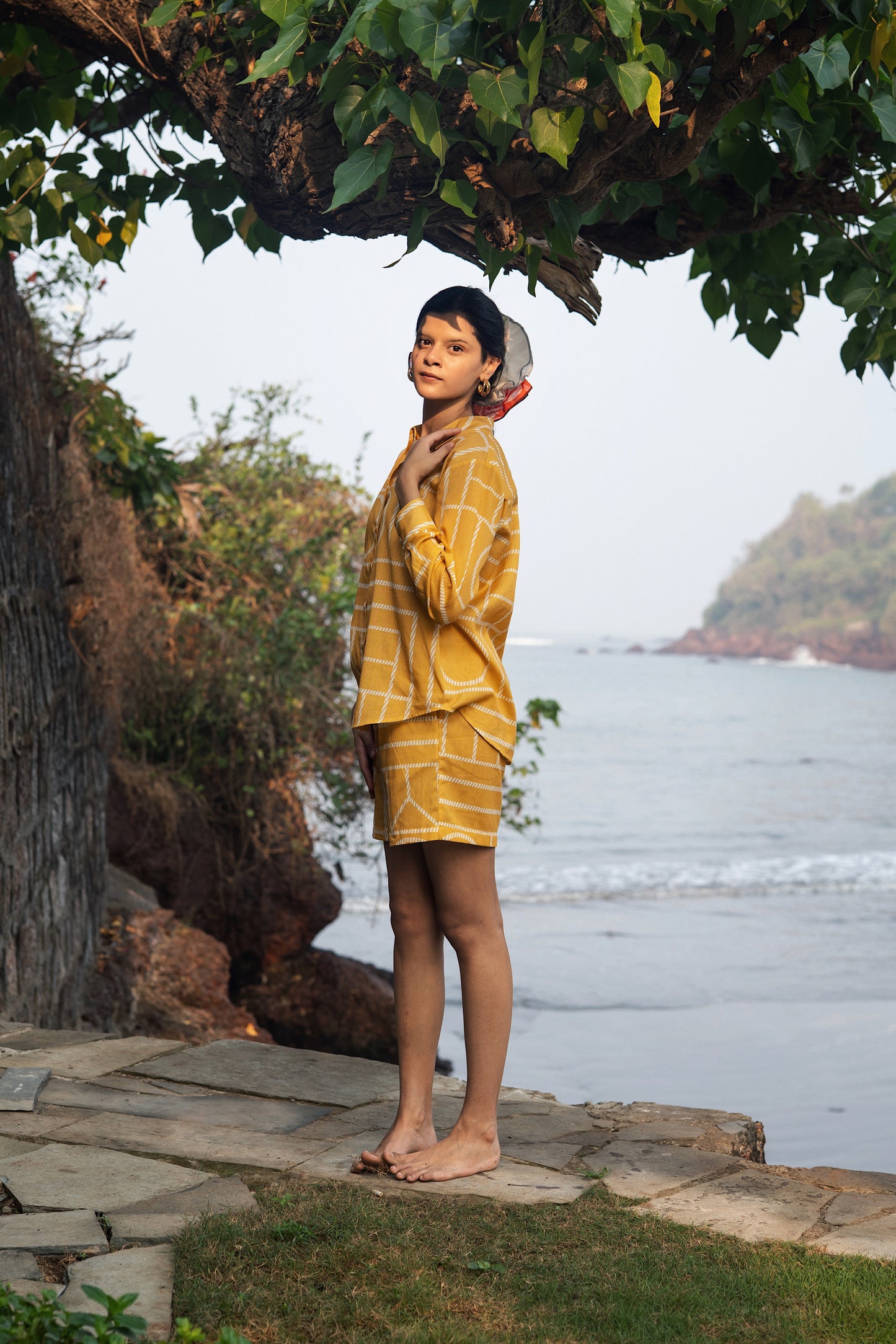 Diana Set (Mustard & Cream)