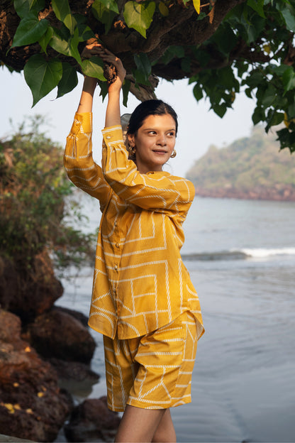 Diana Set (Mustard & Cream)