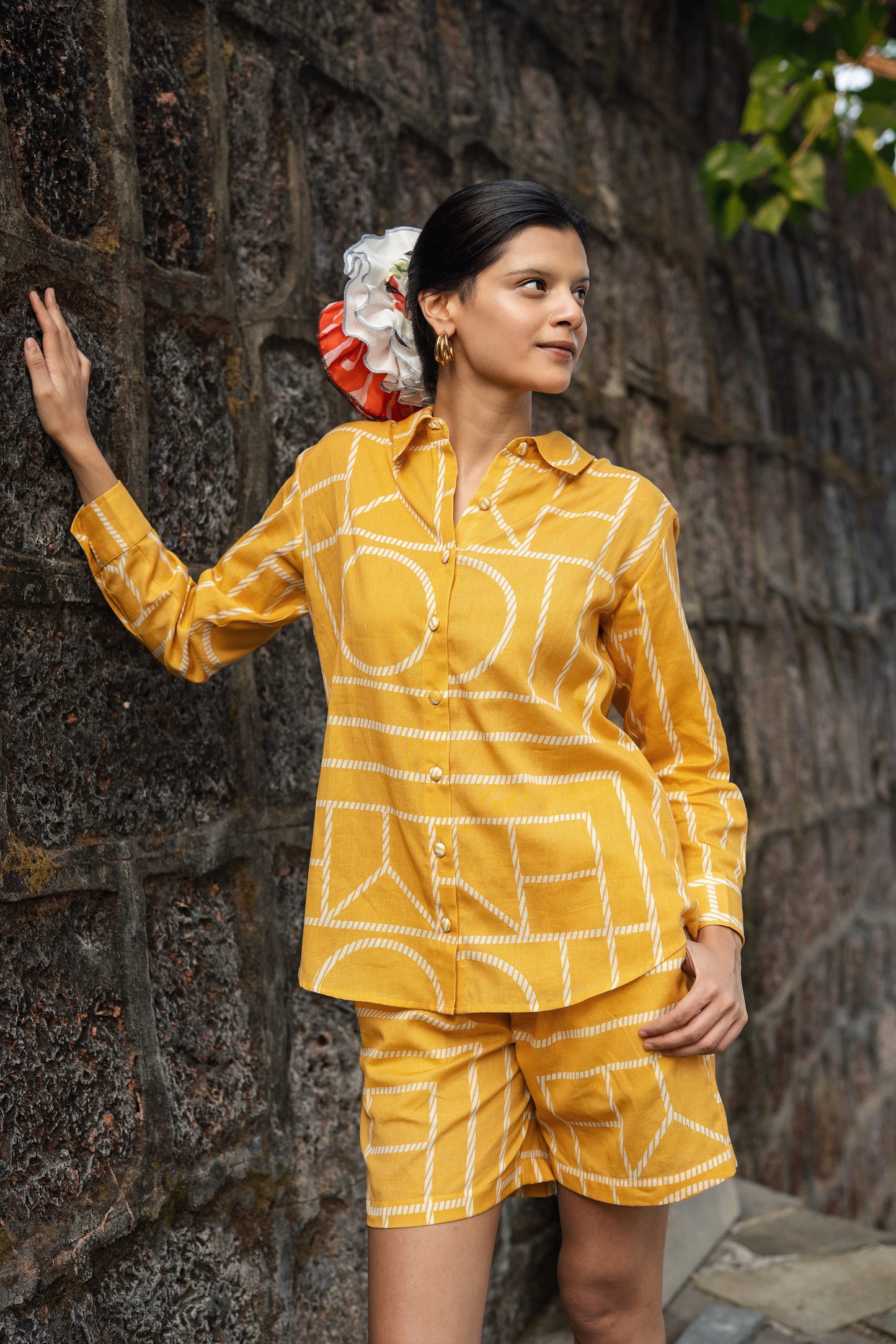 Diana Set (Mustard & Cream)