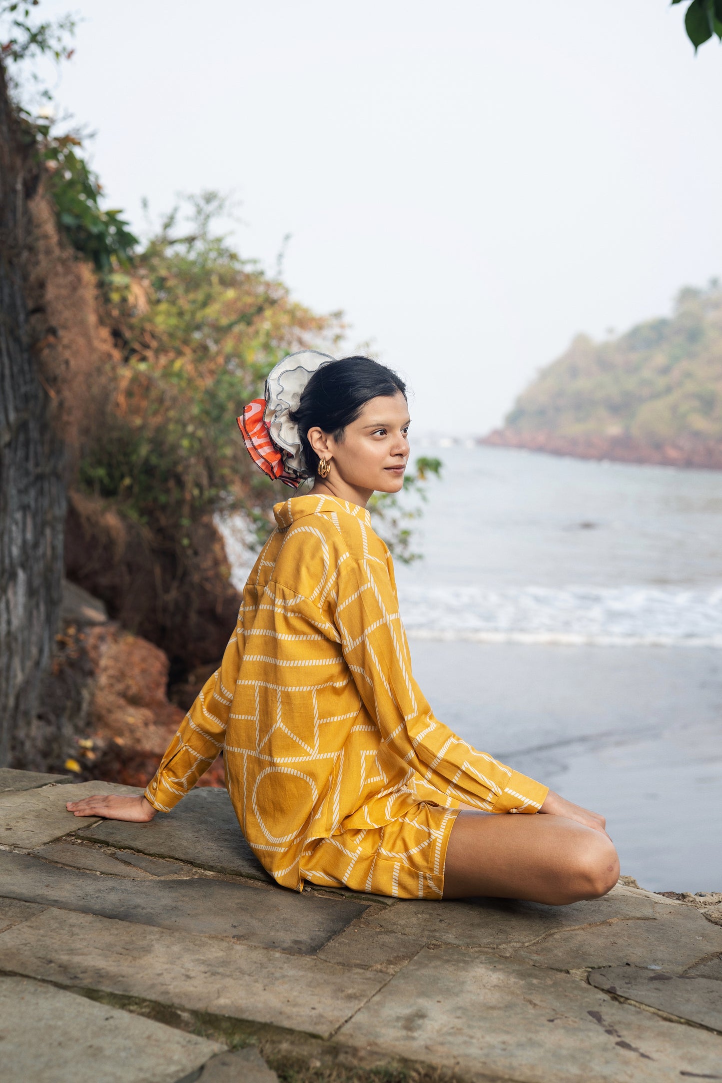 Diana Set (Mustard & Cream)