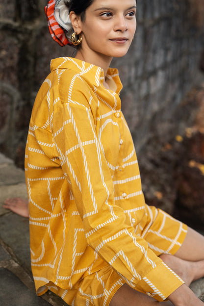 Diana Set (Mustard & Cream)