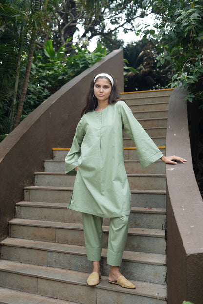 Iris Kurta Set (Olive Green)