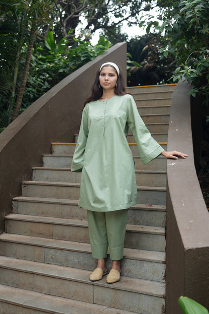 Iris Kurta Set (Olive Green)