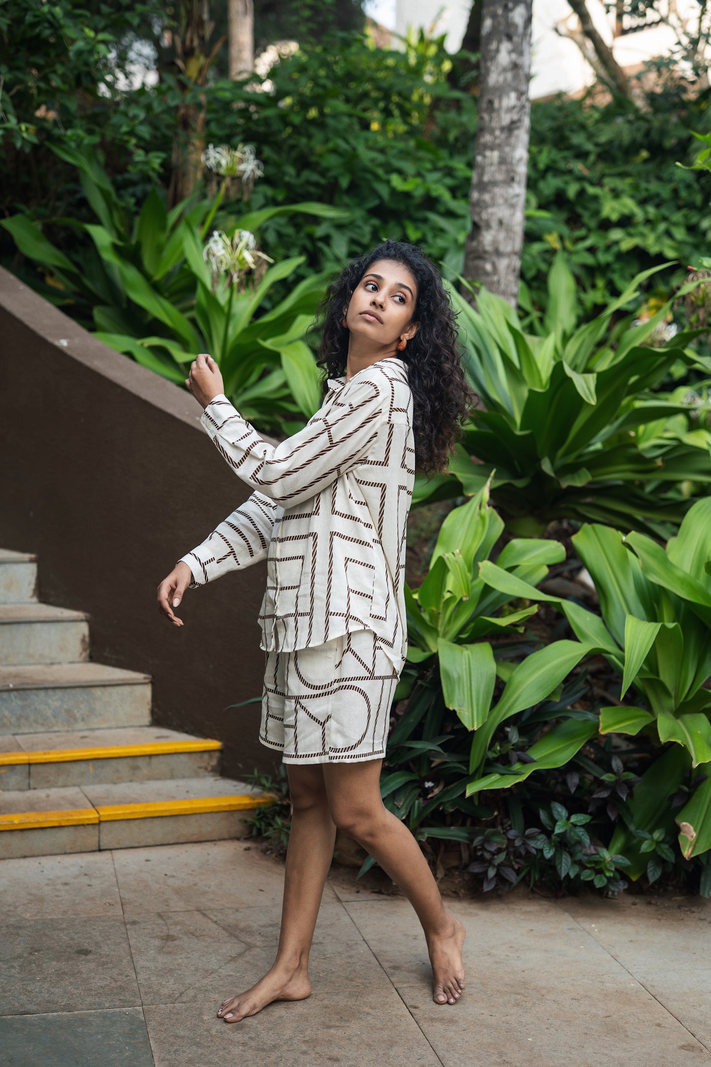 Diana Set (Cream & Brown)