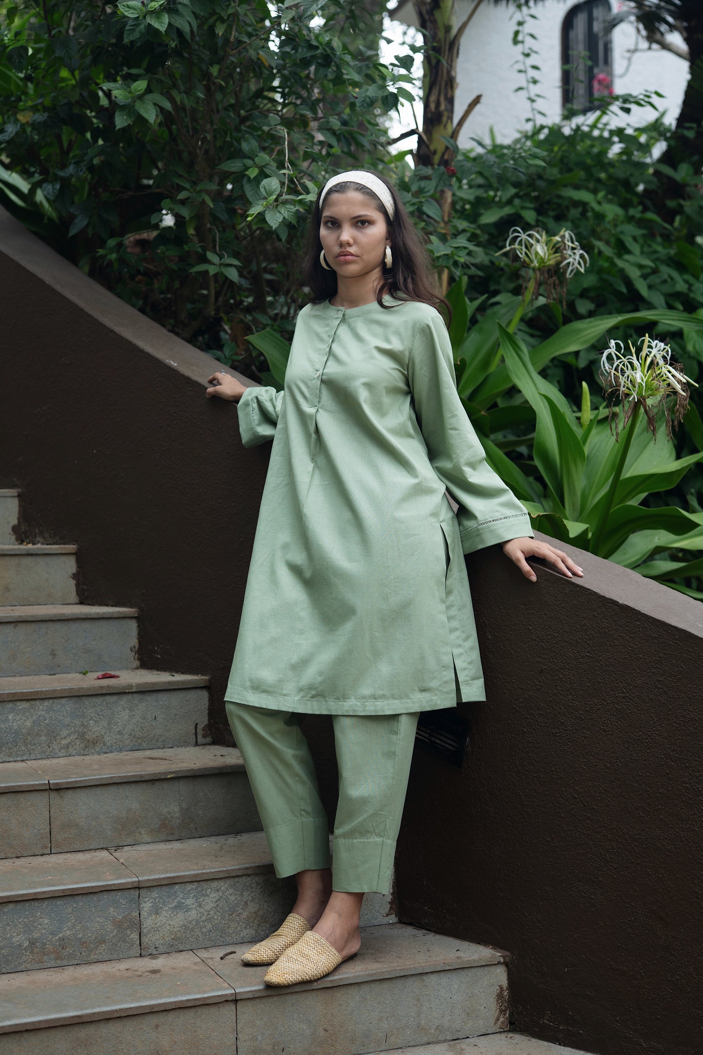 Iris Kurta Set (Olive Green)