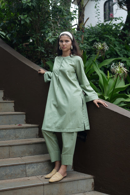 Iris Kurta Set (Olive Green)