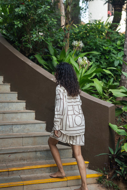 Diana Set (Cream & Brown)