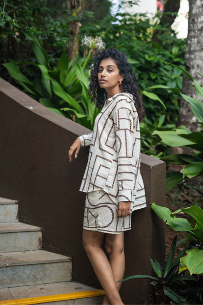 Diana Set (Cream & Brown)