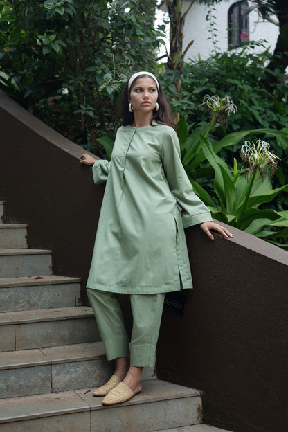 Iris Kurta Set (Olive Green)