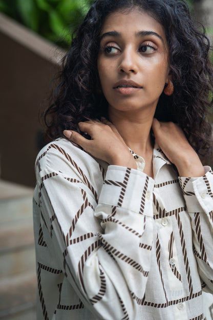 Diana Set (Cream & Brown)