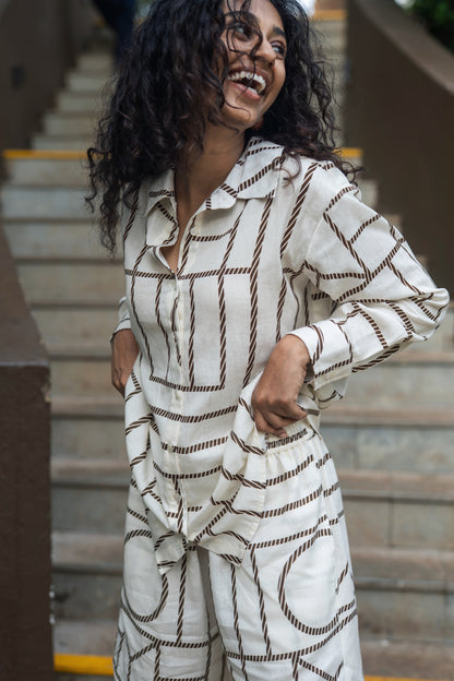 Diana Set (Cream & Brown)