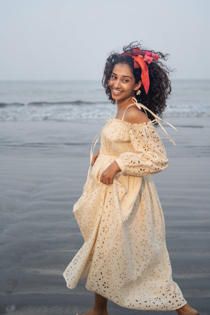 Zoe Dress (Cream White)