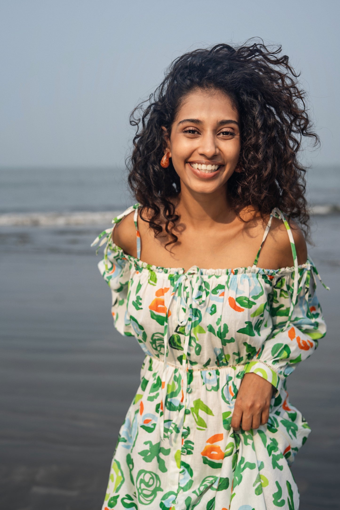 Zoe Dress (Green & White)