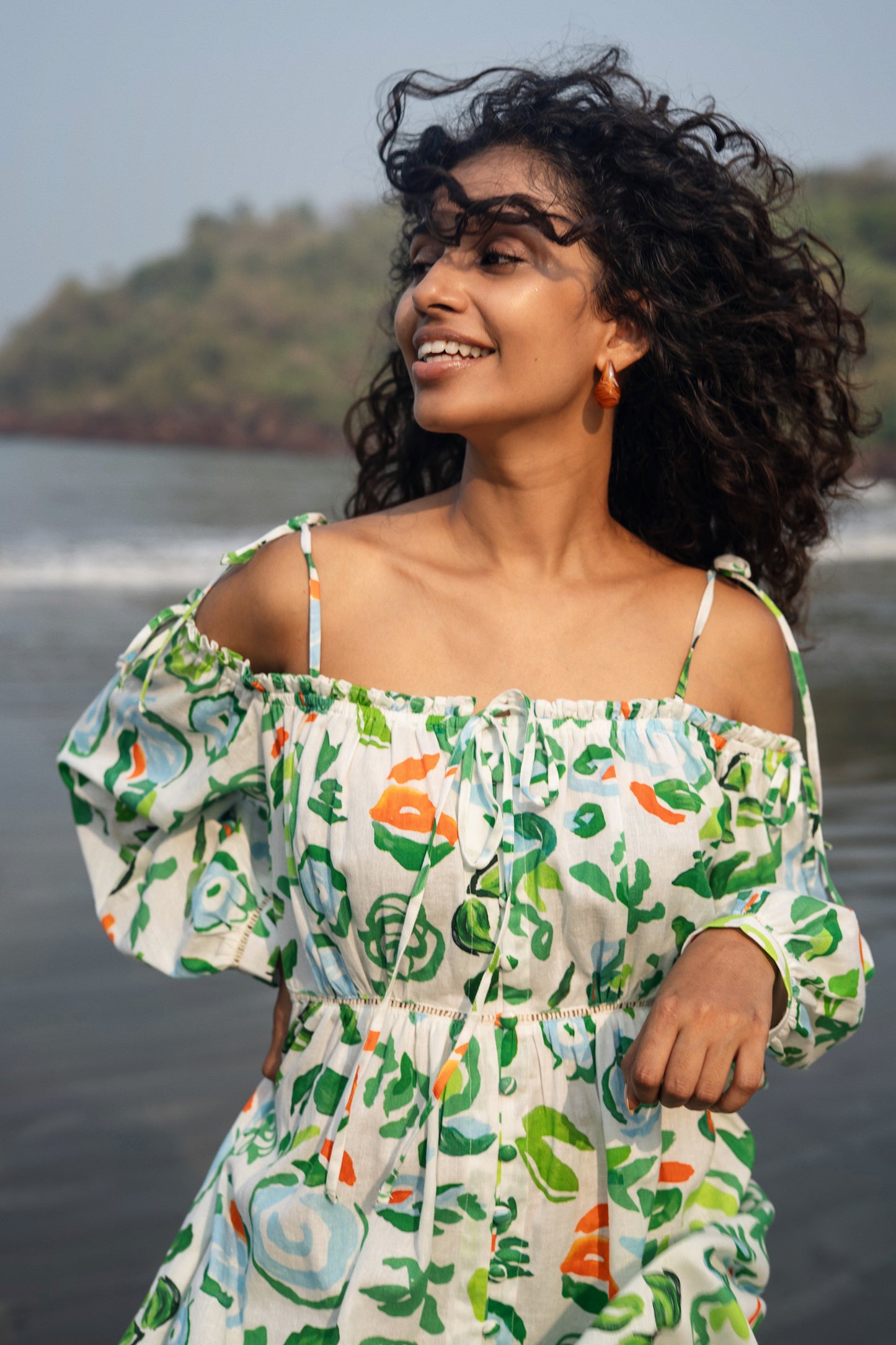 Zoe Dress (Green & White)