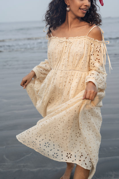 Zoe Dress (Cream White)