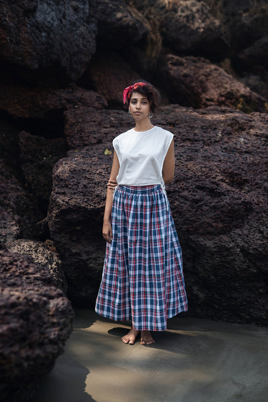 Wrap Skirt (Blue & White)