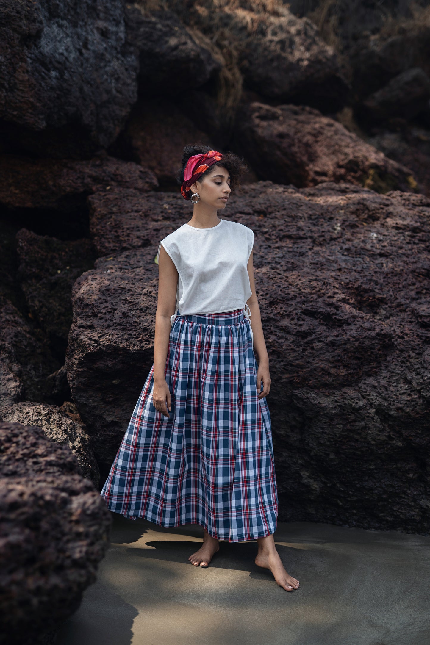 Wrap Skirt (Blue & White)